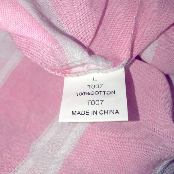 Francesca’s Helene Pink Striped Crop Top Size Large - Picture 7 of 8